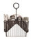 Gourmet Basics by Mikasa 5153168 Rope Metal Tabletop Flatware and Napkin Picnic Caddy, Alloy Steel, Antique Black