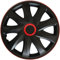 NRM KO256 Radzierblende Kando, Schwarz/Rot, 16 Zoll, 4er Set