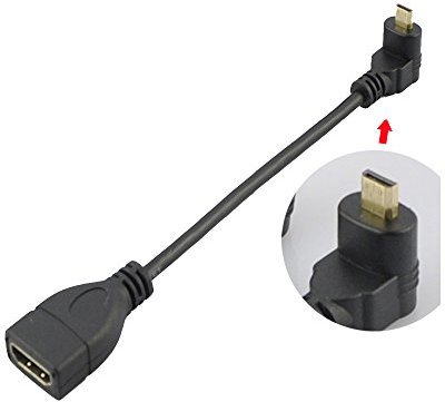 Seadream Angled Micro HDMI to HDMI Adapter Cable 6 15CM 90 Degree Micro HDMI Up-Toward Male to HDMI Female Cable Adapter Connector (Up-Angel)