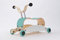 Wishbone Mini FLIP Mix & Match 3in1 - Laufwagen + Rutschauto + Schaukel in Farbe: Top Aqua + Base weiß + Räder Aqua