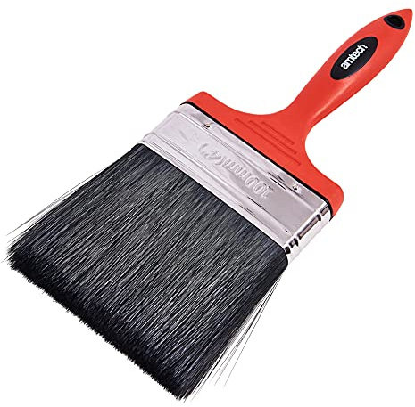 Amtech G4380 4 inch Paint Brush (100mm), No Bristle Loss design, Soft Grip and available as 0.5”, 1.5”, 2”, 2.5”, and 3”, Multi-colour