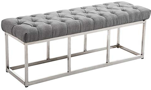 CLP Sitzbank Amun I Mit Stoff-Bezug I Mit Edelstahl-Gestell, Farbe:grau, Größe:120 cm