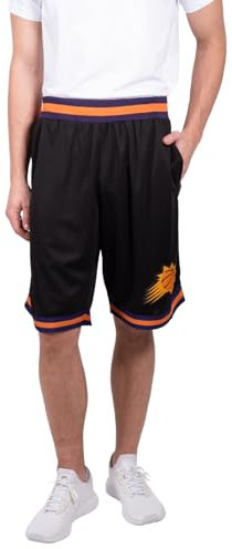 Ultra Game Herren Active Knit Trainingsshorts NBA Woven Team Logo Poly Mesh Basketball Shorts, Schwarz, Small