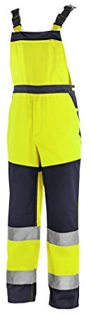 teXXor 4336-52 Warnschutz-Latzhose Buffalo, Größe 52, Warngelb/Marineblau
