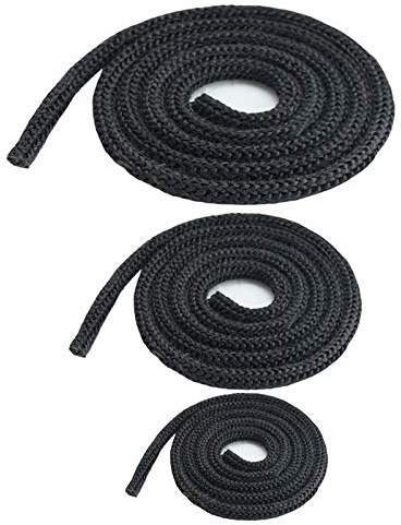 Junta redonda para horno de chimenea, cuerda resistente al calor, para puerta, 16 mm, 25 metros, color gris oscuro y antracita