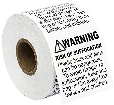 HouseLabels Warning - Risk of Suffocation (2 x 2)