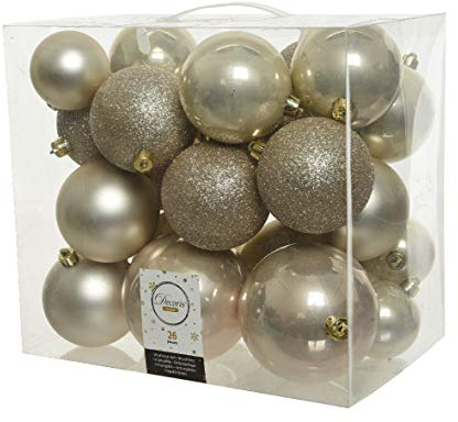 Christmas Decorations Weihnachtskugeln Kunststoff 6cm 8cm 10cm Mix 26 Stück mit Glitzer Perle
