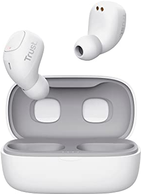 Trust Mobile Nika Compact Bluetooth Kopfhörer, In-Ear Kabellose Ohrhörer, Earbuds mit Ladecase, TWS, Integriertes Mikrofon, bis zu 18 Stunden Spielzeit, für Android, Chrome, iOS, Windows, Weiß