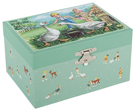 TROUSSELIER - Kuh - Kindheitserinnerungen - Musikschmuckdose - Spieluhr - Ideales Kindergeschenk - Musik Aufforderung zum Tanz - Farbe Grun