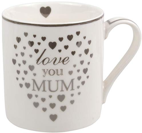 Heart To Home Love You Mum White China Mug Cup L&P
