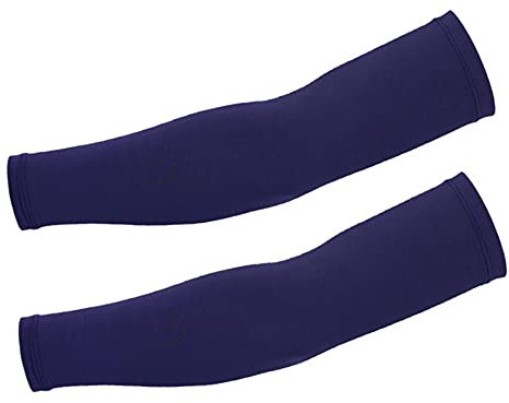 DETUCK Arm Sleeves UPF50+, Radsport-Armlinge Sonnenschutz Ärmel, Kühlung, Eis Seide, Schweißabsorbierend,Schnell trocknend, Atmungsaktiv, Hohe Elastizität, Anti-UV Ärmel (ein Paar) (Navy Blau, XL)