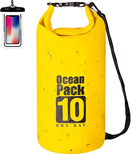 Yearnlife Sac étanche - Sac de piscine flottant - Avec étui pour téléphone et bandoulière réglable - Pour dérive, bateau, kayak, pêche, rafting, camping - 10 l
