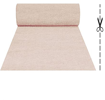 OLIVO.shop | ROTOLO PASSATOIA Avorio su misura effetto moquette per matrimoni ed eventi, tappeto a corsia, guida per cerimonie e negozi con fondo antiscivolo ROPAS (25 metri)