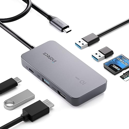 Inateck 7 in 1 USB C Hub mit 4K HDMI, PD 100W, 3 USB A 3.2 10Gbps, SD/TF Kartenleser, 50cm Kable, kompatibel mit Windows 7/8/10/11, Mac OS,Linux