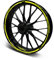 16-teiliges Set Felgenrandaufkleber Sticker für Motorrad Auto Felgen Stripes Design Komplett Set Felgenaufkleber für 15 16 17 18 19 Zoll MR018 (Neon Gelb, Glanz)