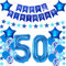 Hongyantech 50. Geburtstag Mann Dekoration Blau: Luftballons, Folienballon, Banner & Bänder Set für Geburtstagsparty