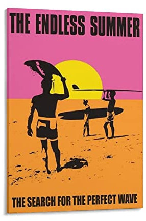 The Endless Summer 1966 Poster, Wandkunst, Poster, Scroll, Leinwandbild, Wohnzimmerdekoration, Zuhause, gerahmt, 20 x 30 cm
