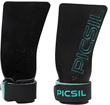 PICSIL Calleras Falcon para Cross Training y Gimnasia, Material de Fibra de Carbono, Uso con Magnesio, Agarre en Todas Superficies y Tipo de Barras, Moonless G+