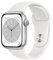 Apple Watch Series 8 (GPS, 41mm) Smartwatch con cassa in alluminio color argento con Cinturino Sport bianco - Regular. Fitness tracker, app Livelli O₂, resistente all’acqua