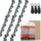 3-Pack Chainsaw Chain for 10 Inch (25cm) Bar, 40 Drive Links, 3/8 LP .050 Gauge, Low-Kickback Compatible for Bosch, Black & Decker, Makita, Worx and More