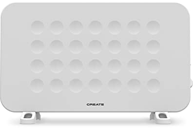 CREATE/WARM HANDY/Konvektor- Heizlüfter Weiß Klein / 40x62 cm/Effiziente Heizung, Thermostat, Leise und effizient, 2000W