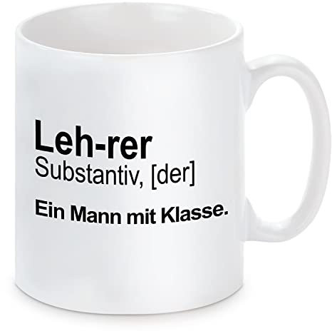 Tasse mit Motiv - Lehrer - Ein Mann mit Klasse/optional mit Wunschtext auf der Rückseite (Motiv)