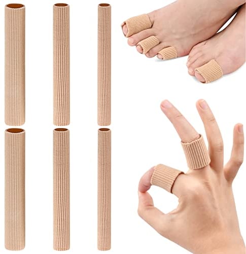 Laughhe 6 Stück 15 cm Zehenschutz Toe Cushion Tube 3 Größe Schlauchbandage Schneidbar weiche Gel-Zehenschützer Zehenkappen Pad für Corns Remover, Callus Kissen, Bunion Behandlung, Schwielen
