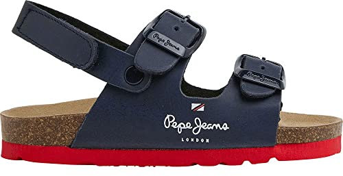 Pepe Jeans Bio Double Kansas Bk, Sandales Garçon, Bleu (Marine), 10