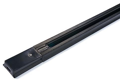 KOLORENO Schienenleiste Steka und Roti - für Schienenlampen - Spotlight - Deckenspot - Deckenstrahler - Led Schiene - Stromschienen-System - Elegantes Design - 1,5m Schwarz