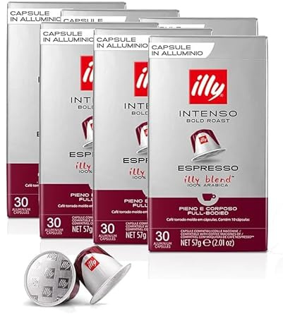 ILLY Lot de 240 capsules compatibles Nespresso 8 paquets de 30 café Gusto Intenso