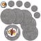 SHACOS Set di 6 Tovagliette Rotonde e Sottobicchieri Tovagliette Rotonde Grigio 38 cm Tovagliette Rotonde Lavabile Resistenti al Calore Tovaglietta Sottopiatto Rotonda per Cucina, Matrimoni, Festival