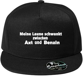 DELUNO Meine Laune schwankt zwischen axt und Benzin Baumwolle Baseball Cap Basecap Unisex Kappen Sport Reisen Style Kappe Mütze Schwarz (Cap-542-Schwarz)
