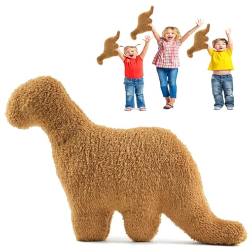 Dino Nugget Kissen, Dino Nugget Kuscheltier, Chicken Nuggets Kissen, Chicken Nuggets Kissen Plüschtiere, Dinosaurier Plüschtier, Dinosaurier Relaxo Plüschtier Geschenk Für Kinder (Brontosaurus)