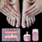 NOVO OVO French Tip Ensemble de pointes d'ongles assorties, baie rose extension d'ongles en gel souple x 15 tailles, 360 tailles