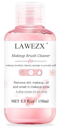 150ml Make-up-Pinselreiniger, LAWEZX Schminkpinsel Reinigung, entfernt Make-up, Schmutz und Verunreinigungen von Make-up Pinsel, Schwamm oder Puderquaste, Sanft und Sicher Flüssiger Reiniger