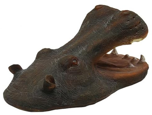 Hippo Decor Stagno Galleggiante Testa di Ippopotamo 11.4'' Anatra Deterrente per Piscine Statua di Ippopotamo Realistico, Finta Resina Ippopotamo Piscina Galleggiante Ornamento Animale per Decorazioni