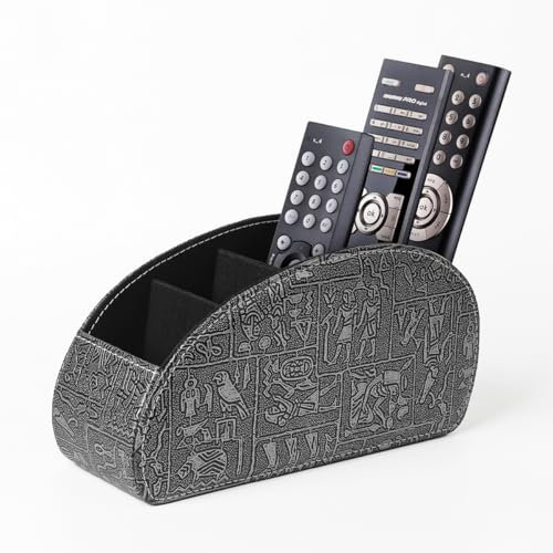 WAYIFON Fernbedienungshalter mit 5 Taschen, Große Halterung für TV, DVD,4K Stick und Bluray Fernbedienungen, Fernbedienung Aufbewahrung für Stifte,M-Retro Silber