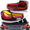 VLAND OLED Rückleuchten kompatibel mit 2013-2018 BMW 3er F30 (nicht für 2015 328i F30), Heckleuchten mit gelben sequentiellen Blinkern und dynamischer 3D-Beleuchtung, rot, klar