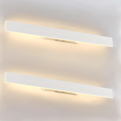 ZMH 2er Wandleuchte innen Wandlampe LED - Modern Flurlampe 60CM 20W Treppenhaus Wandbeleuchtung mit Up Dow 3000K Warmweiß Bettlamp in Weiß Wandlicht für Flur Wohnzimmer Schlafzimmer Kinderzimmer