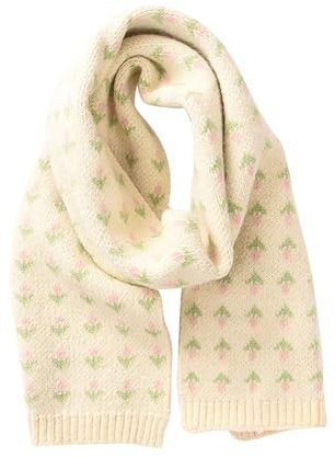 Pashminas Femme Echarpe Homme Bandeau En Soie Écharpe tricotée en laine à petits fils de fleurs, écharpe chaude épaisse en coton pour l'automne et ChâLe Mariage éCharpe Pour Femme (White, One Size)