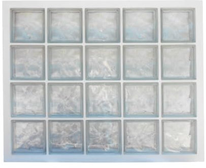 Panel prefabricated with water-repellent cement, vertical use | N. 20 glass blocks (4x5) mm 190x190x80 corrugated transparent | Dimension 870X1070 mm | Selling unit: 1 panel