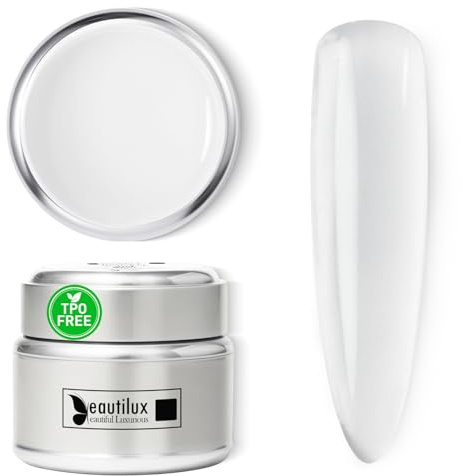 Beautilux Transparent Gel Construction Ongle HEMA-FREE, 55g Builder Nail Sans-TPO, Nail Extension Gel Pour Nails Renforcement (HYS55-01)