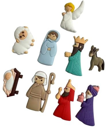 9 Stück Krippenzubehör, Weihnachten, PVC, Dekorationen, flache Rückseite, Dekoration, Charme, Dekoration, Handwerk, Dekoration