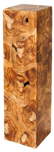 Riess Ambiente Säule TRIBAL - 110cm - braun Natur - Teakholz Handmade massiv Dekoration Tisch Deko Pflanzenständer Podest Natural Look