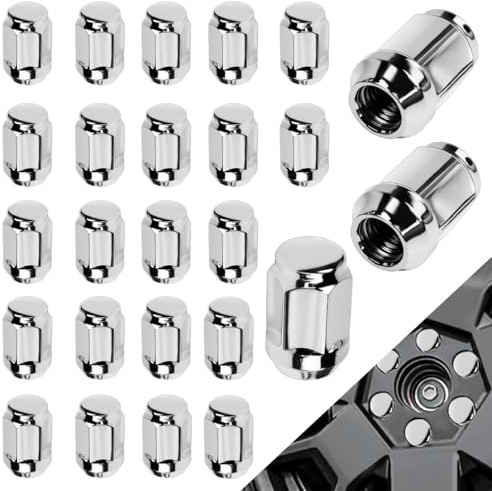 Huucozn 25 Stück M12x1 5 Radmuttern Kegelbund Radmutter auto Radschrauben M12x1,5 Schrauben Kappen Geschlossen Kegelbund 60° Wheel nuts M12 x 1.5 Original-Stil Universal Kompatibel mit meisten Auto
