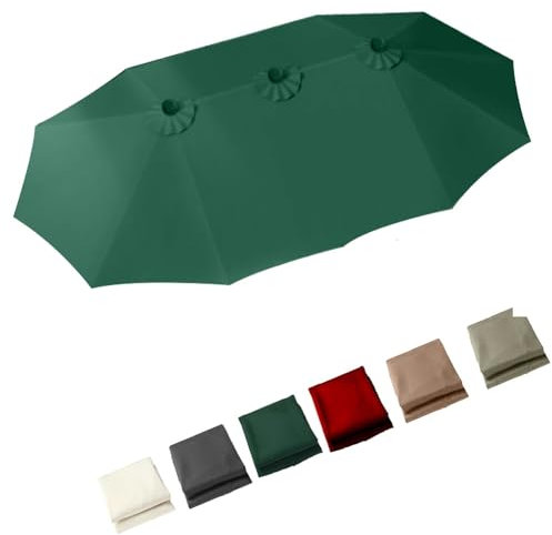 Sombrilla de patio, Sombrilla de jardín grande de 4,5 m con 12 varillas y doble cara, lona de repuesto, cubierta de repuesto for sombrilla de jardín, lona anti-UV.(Gray)