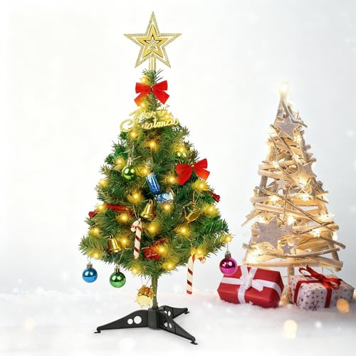Small Christmas Tree 50cm, Artificial Christmas Tree, Artificial Xmas Tree Desktop Ornaments for Xmas, Home, Kitchen Decor (50CM)