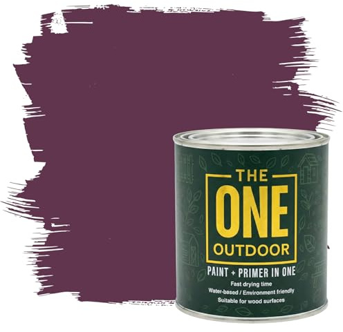 THE ONE Outdoor Paint, Plum, 2.5 Litre | Durable Exterior Paint, For Wood, Metal & Masonry, Weather Resistant Finish