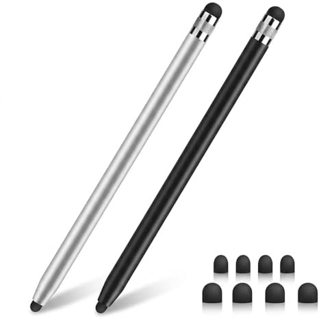 stylus,Stylus Pens for Touch Screens,pack of 2 | stylus pens for touch screens compatible with iPhone,Mini,pro,iPad,Air,Tablet etc(Black+Silver)