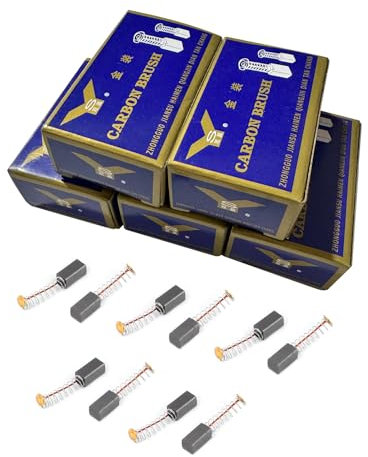 sourcing map 5 Paires CB56 Charbon Moteur Carbone Brosse 10 x 5 x 5mm pour Hitachi Alimentation Outil